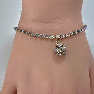 Vintage Crystal Charm Prong Bracelet
